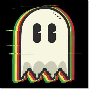 Pac Man Ghost Retro Gamer "Ghosted by Pac-Man" Posters and Art